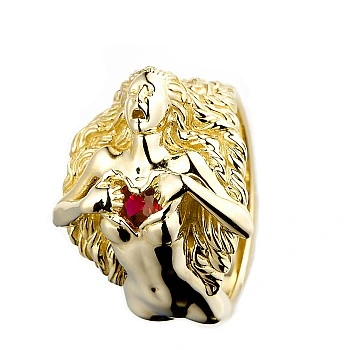 Inel Take My Heart din Aur cu Rubin - model i2749