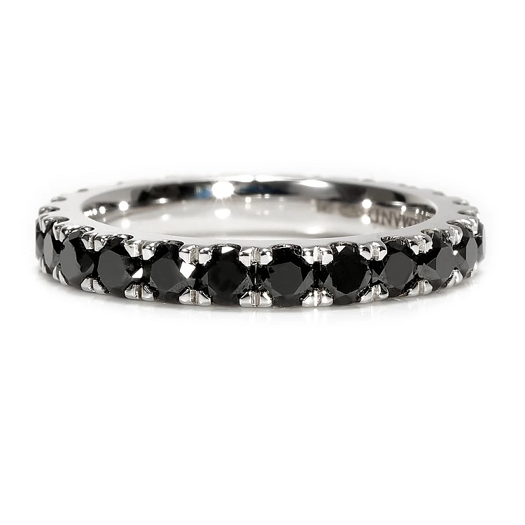 Inel Eternity din Aur cu Diamante Negre - model FM4-7PT