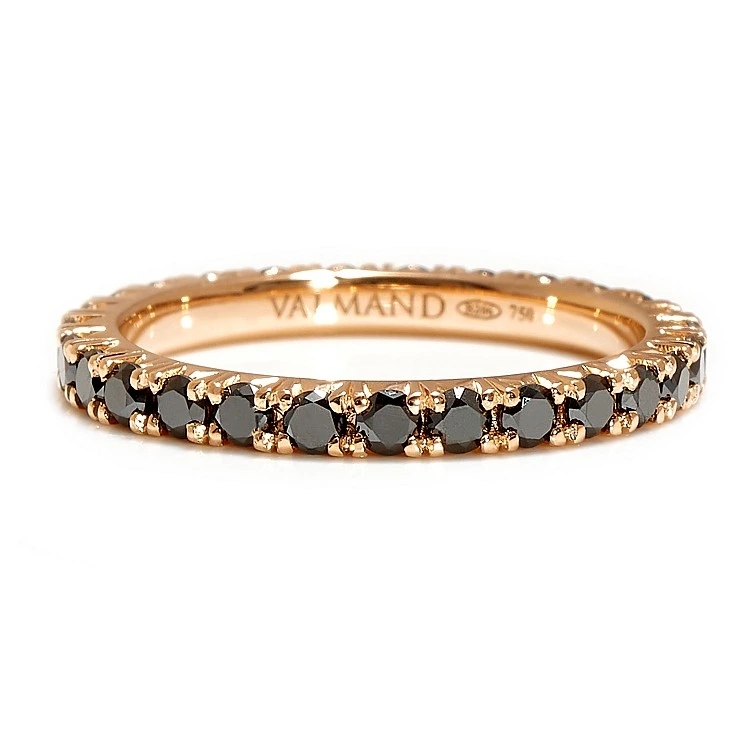 Inel Cadou Eternity din Aur cu Diamante Negre - model FM52