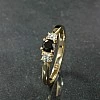 Inel de logodna din Aur 18k sau Platina cu Diamant Negru si Diamante - model i025
