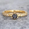 Inel de logodna din Aur 18k sau Platina cu Diamant Negru si Diamante Incolore - model i057