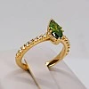 Inel de logodna din Aur 18k sau Platina cu Diamant Verde Marquise si Diamante Incolore - model i1050
