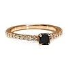 Inel de logodna din Aur 18k sau Platina cu Diamant Negru Princess si Diamante - model i122096
