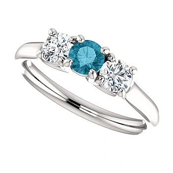 Inel de logodna din Aur 18k sau Platina cu Diamant Albastru si Diamante - model i122105