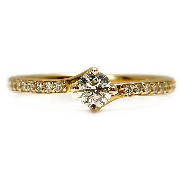 Inel de logodna SideStone din Aur 18k cu Diamant Briliant certificat GIA - model i122358