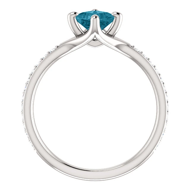 Inel de logodna din Aur 18k sau Platina cu Diamant Albastru si Diamante - model i122392