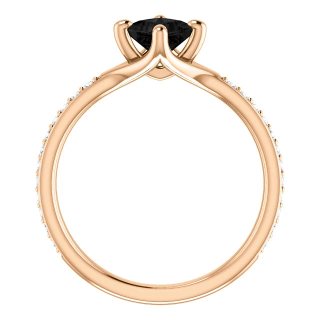 Inel de logodna din Aur 18k sau Platina cu Diamant Negru si Diamante - model i122392