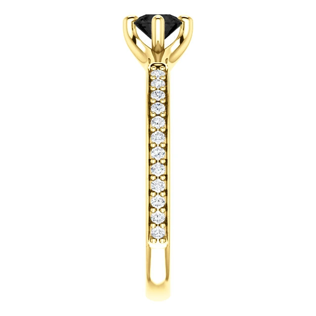 Inel de logodna din Aur 18k sau Platina cu Diamant Negru si Diamante - model i122392