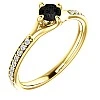 Inel de logodna din Aur 18k sau Platina cu Diamant Negru si Diamante - model i122392