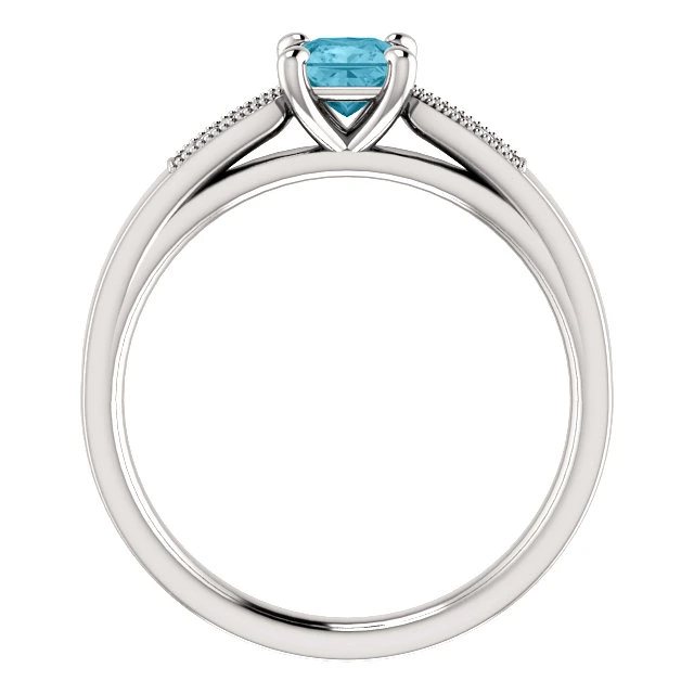 Inel de logodna din Aur 18k sau Platina cu Diamant Albastru - model i122395