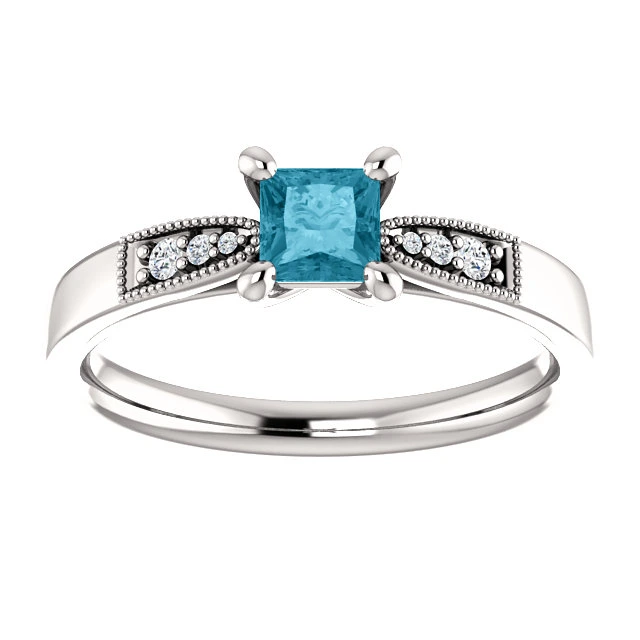 Inel de logodna din Aur 18k sau Platina cu Diamant Albastru - model i122395