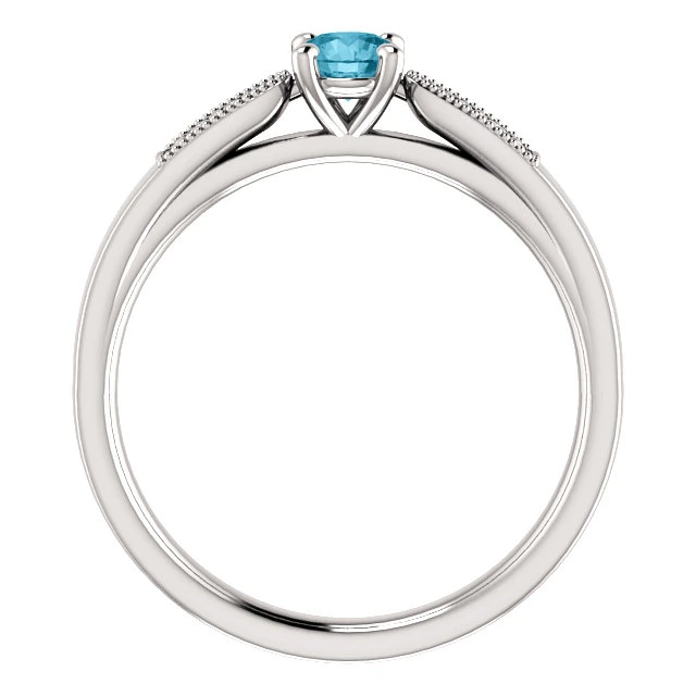 Inel de logodna din Aur 18k sau Platina cu Diamant Albastru - model i122395