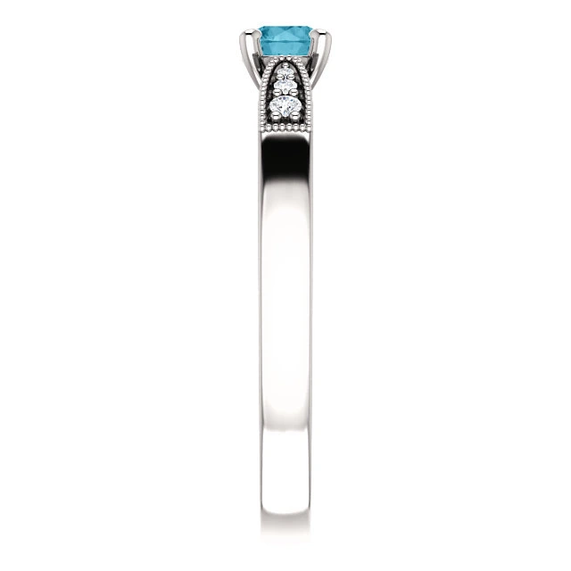 Inel de logodna din Aur 18k sau Platina cu Diamant Albastru - model i122395
