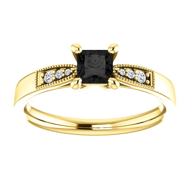 Inel de logodna din Aur 18k sau Platina cu Diamant Negru - model i122395