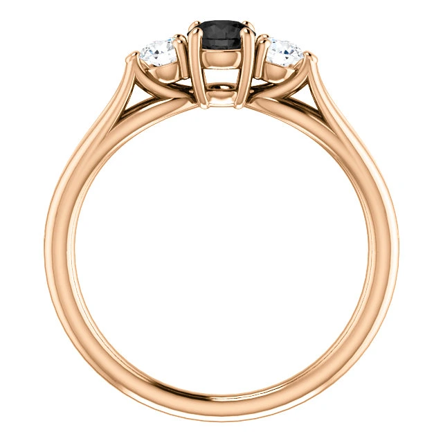 Inel de logodna din Aur 18k sau Platina cu Diamant Negru si Diamante - model i122513