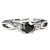 Inel de logodna din Aur 18k sau Platina cu Diamant Negru si Diamante - model i122513