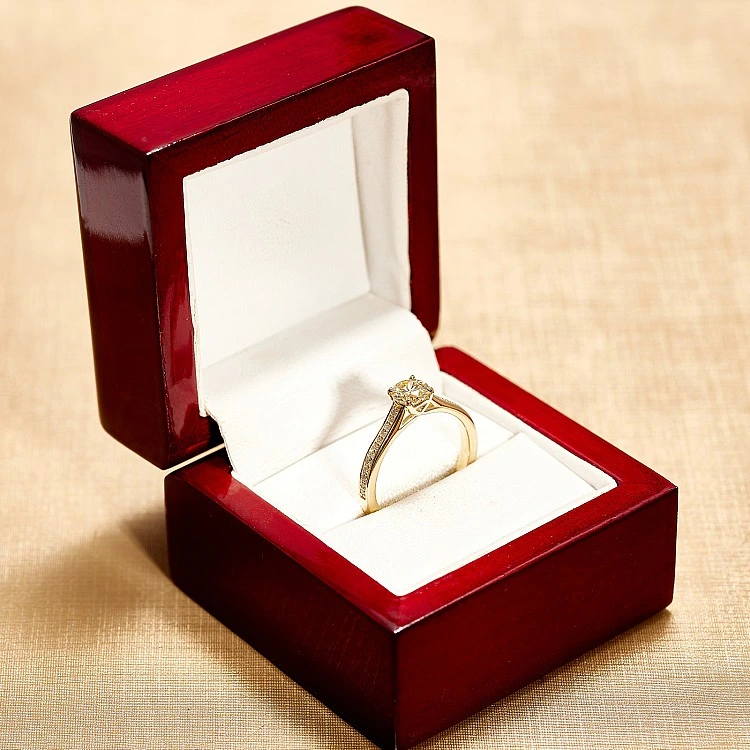 Inel de Logodnă Side-Stone din Aur Galben 14K cu Diamant Galben Lab Grown Certificat IGI - model i122604