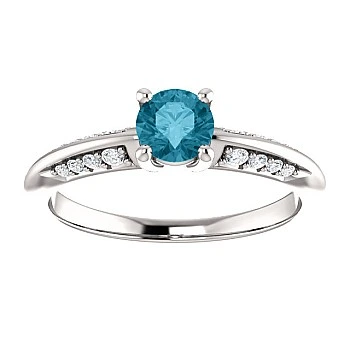 Inel de logodna din Aur 18k sau Platina cu Diamant Albastru si Diamante - model i122701