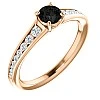 Inel de logodna din Aur 18k sau Platina cu Diamant Negru si Diamante - model i122866