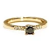 Inel de logodna din Aur 18k sau Platina cu Diamant Negru si Diamante Incolore - model i123001