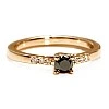 Inel de logodna din Aur 18k sau Platina cu Diamant Negru si Diamante Incolore - model i123001