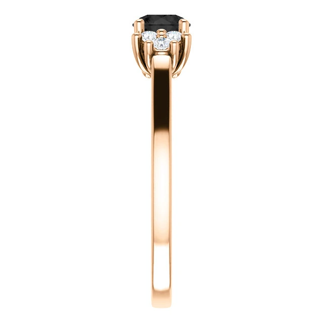 Inel de logodna din Aur 18k sau Platina cu Diamant Negru si Diamante - model i71604