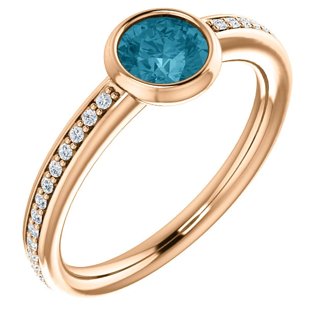 Inel de logodna din Aur 18k sau Platina cu Diamant Albastru si Diamante - model i71646