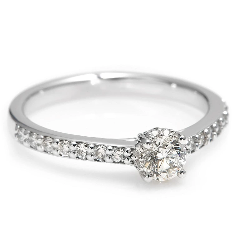 Inel de logodna din Aur 18k sau Platina cu Diamant Central Certificat GIA 0.30ct sau 0.40ct si Diamante secundare - model i2617