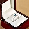 Inel de logodna din Aur 18k sau Platina cu Diamant Albastru Princess si Diamante Incolore - model i2621
