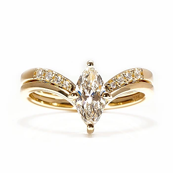 Inel de Logodna Modern din Aur 18k sau Platina cu Diamant Central Marquise GIA 0.50ct sau 0.70ct - model i4666