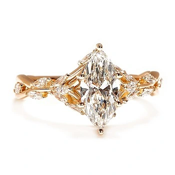 Inel de logodna din Aur cu Diamant Marquise certificat GIA - i4752