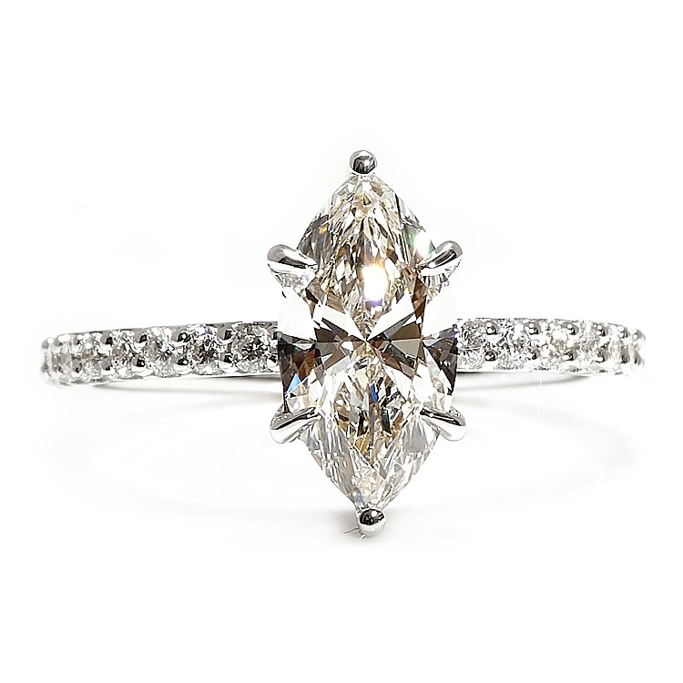Inel de logodna din Aur cu Diamant Marquise certificat GIA - model IRIS