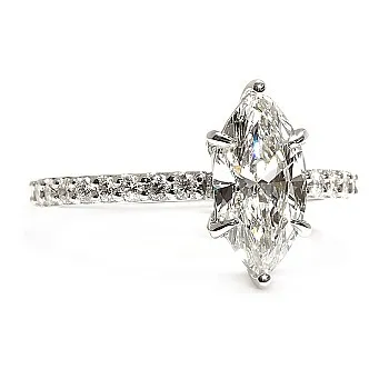 Inel de logodna din Aur cu Diamant Marquise certificat GIA - model IRIS