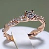 Inel de logodna rasucit din Aur 18k sau Platina cu Diamant Central Certificat GIA 0.30ct sau 0.40ct si Diamante secundare - model i493