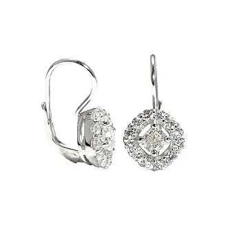Cercei Anturaj din Aur cu Diamante Cushion Certificate GIA 0.60ct - 0.80ct - model Elva