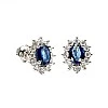 Cercei Kate Middleton din Aur cu Safire Ovale si Diamante - model c055