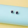 Cercei Kate Middleton din Aur cu Safire Ovale si Diamante - model c055