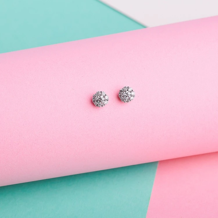 Cercei Anturaj din Platina cu Diamante Incolore - model c122092