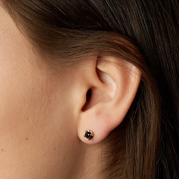 Cercei Stud din Aur cu Diamante Negre - model c1626