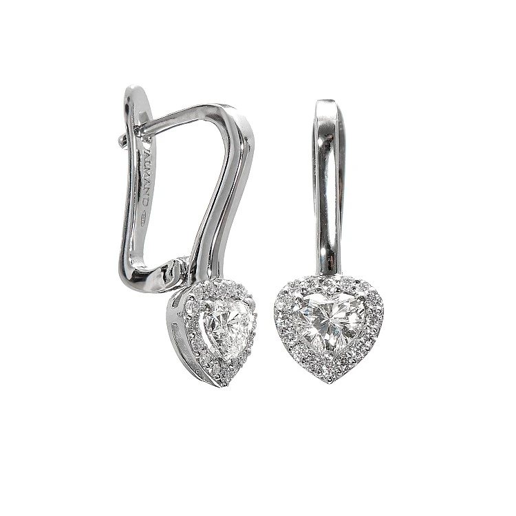 Cercei din Aur cu Diamante Inima Certificate GIA 0.60ct - 0.80ct - model c1866