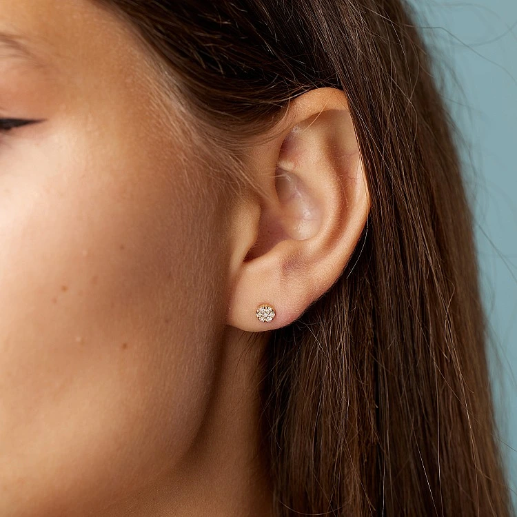 Cercei din aur cu diamante - model c1940