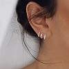 Cercei Rotunzi Mici din Aur Alb 18k cu Diamante Naturale - model c1951
