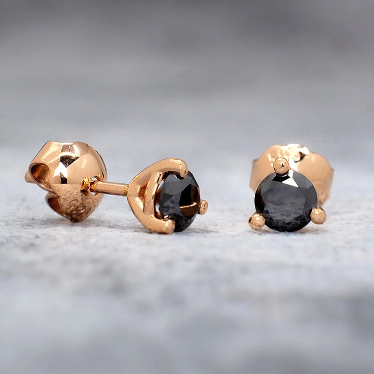 Cercei Stud din Aur sau Platina cu Diamante Negre - model c24062