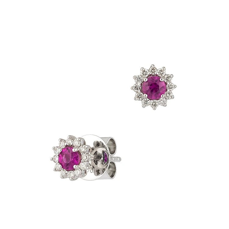 Cercei din Aur cu Rubine si Diamante - model c2470
