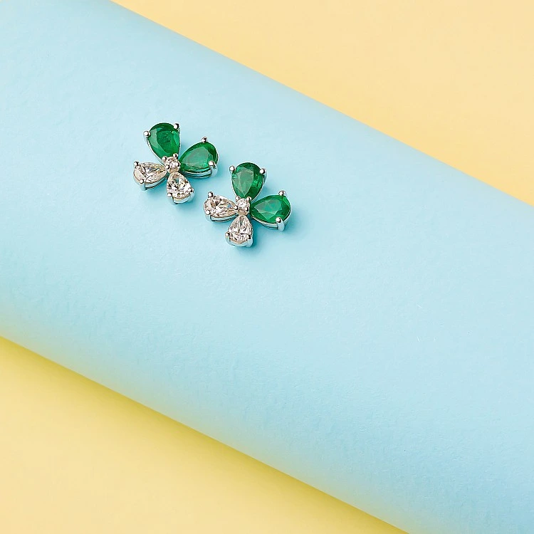 Cercei din Aur cu Smaralde si Diamante Para certificate GIA - model c2752