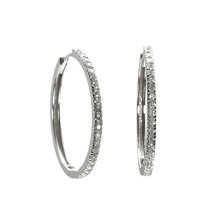 Cercei Creole din Aur cu Diamante Incolore - model c3868