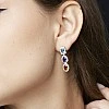 Cercei Fashion din Aur cu Pietre Colorate, Topaz Ametist Citrin si Diamante - model c3899