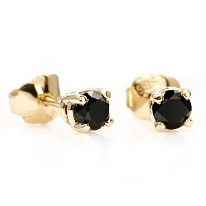 Cercei stud din aur cu diamante negre - model c577