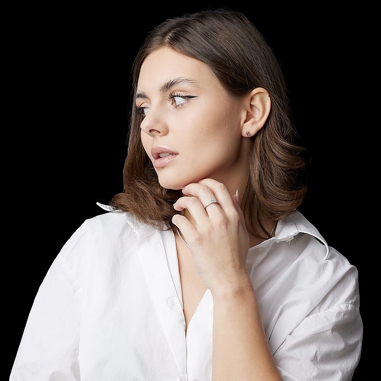 Cercei Stud din Aur cu Ametiste - model c577