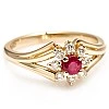 Inel Cadou Clasic din Aur 18k sau Platina cu Rubin si Diamante - model i006